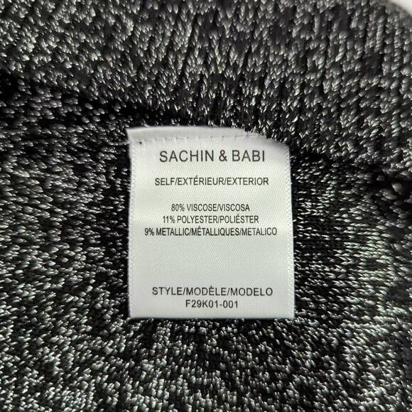 Sachin Babi Pippa Black Metallic Knit Pullover Sweater Size XL Women's Preowned - Picture 8 of 9